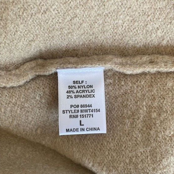 New Le Lis Womens Size Large Bandeau Tube Top Tan Nylon Blend Sleeveless Stretch - Picture 7 of 7